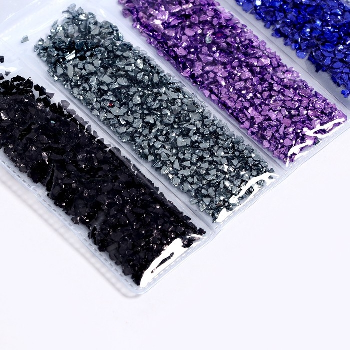 Крошка стеклянная для эпоксидной смолы, набор 6 цветов, вес 1 цвета &mdash; 5 г