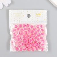 Бусины пластик "Ярко-розовые" глянец набор 20 гр  d=0,8 см