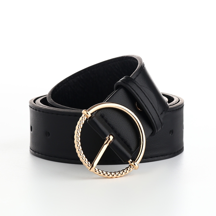 Ремень женский, ширина 4 см, винт, цвет чёрный