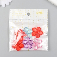 Бусины для творчества пластик "Цветы с гранями" прозрачные набор 20 гр 0,7х2,9х2,9 см Бусины для творчества пластик "Цветы с гранями" прозрачные набор 20 гр 0,7х2,9х2,9 см