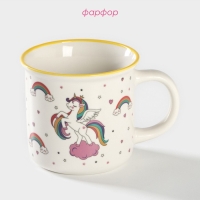 Кружка-хамелеон фарфоровая Доляна &laquo;Единорог&raquo;, 420 мл