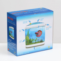 Аквариум настольный, с подсветкой LED и календарем кормлений, 4,4 л Аквариум настольный, с подсветкой LED и календарем кормлений, 4,4 л