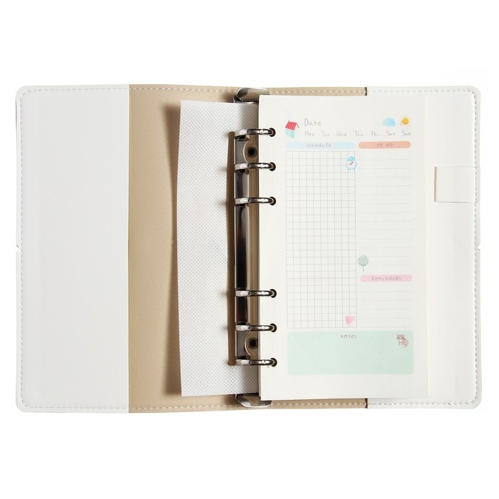 Записная книжка А5, 160 листов на кольцах DAILY JOURNAL, обложка искусственная кожа, блок с иллюстрациями 80 г/м2, МИКС