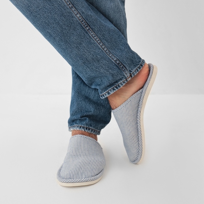 Тапочки мужские, размер 42-43, цвет синий