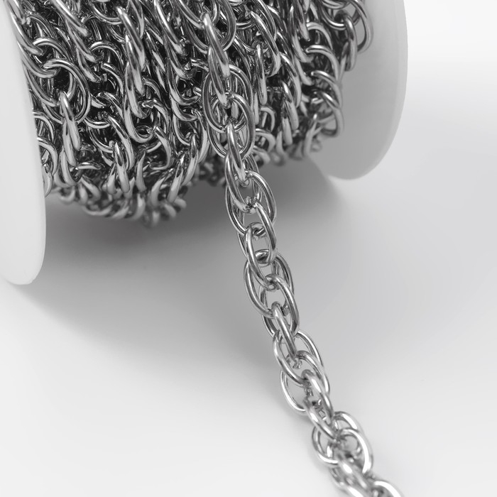 Цепочка для сумки, железная, 9,15 &times; 6 мм, 3 &plusmn; 0,1 м цвет серебряный
