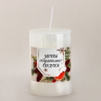 Свеча новогодняя столбик интерьерная «Новый год: Мечты сбудутся», аромат грейпфрут, 7,5 х 5 см Свеча новогодняя столбик интерьерная «Новый год: Мечты сбудутся», аромат грейпфрут, 7,5 х 5 см
