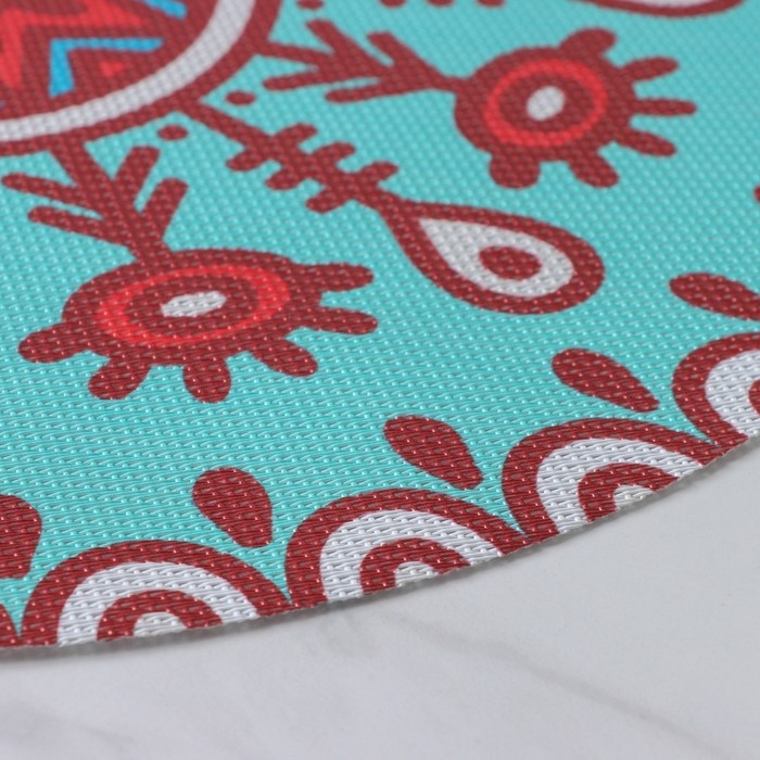 Салфетки сервировочные на стол Доляна &laquo;Колли&raquo;, 4 шт, d=38 см, цвет бирюзовый