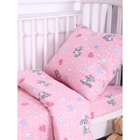 Постельное бельё BABY Зайки серые бело-розовый 112х147см, 110х150см, 60х60см, бязь 120г/м, , хлопок 100% Постельное бельё BABY Зайки серые бело-розовый 112х147см, 110х150см, 60х60см, бязь 120г/м, , хлопок 100%