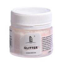 Декоративные блёстки LUXART LuxGlitter (сухие), 20 мл, размер 0.2 мм, голографический белый