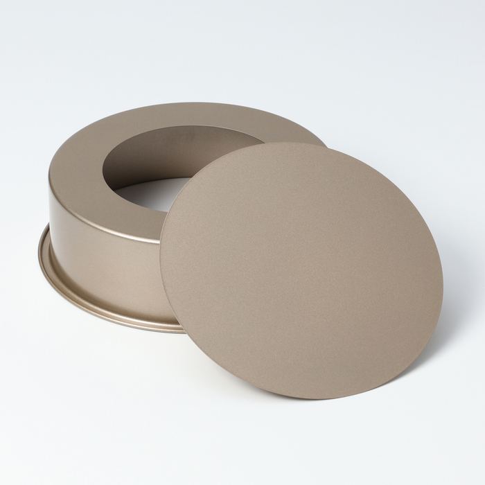 Форма для выпечки Доляна «Круг. Рэнди», 21,5×6,5 см, съёмное дно, антипригарное покрытие, цвет золотой Форма для выпечки Доляна «Круг. Рэнди», 21,5×6,5 см, съёмное дно, антипригарное покрытие, цвет золотой