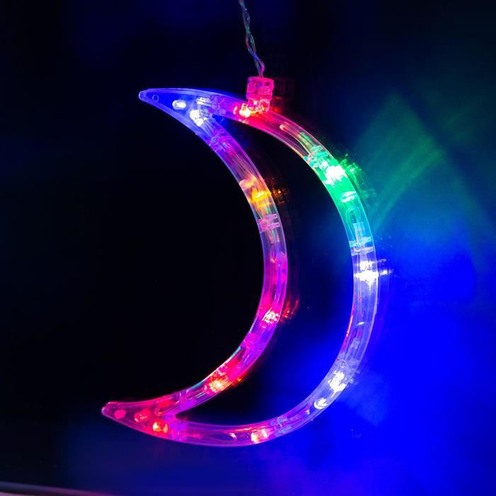 Гирлянда &laquo;Бахрома&raquo; 2.7 &times; 0.9 м с насадками &laquo;Месяц&raquo;, IP20, прозрачная нить, 138 LED, свечение мульти, 8 режимов, 220 В