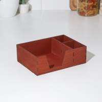 Салфетница деревянная Доляна, с отделениями для специй, 18,5×13,5×6 см, цвет мокко Салфетница деревянная Доляна, с отделениями для специй, 18,5×13,5×6 см, цвет мокко