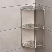 Полка угловая 3-х ярусная, 22,5&times;32&times;54 см, нержавеющая сталь