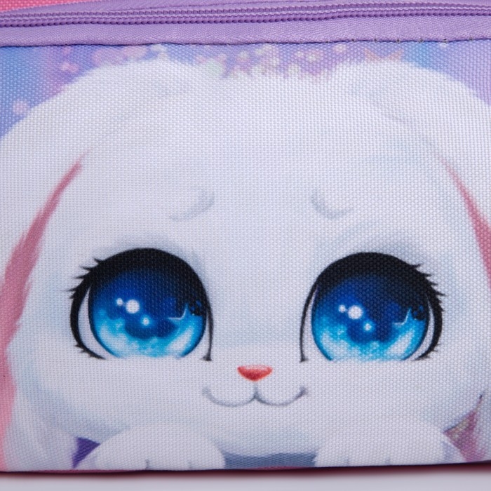 Сумка детская текстильная, 2 кармана, 22х14х6см, Сумка детская текстильная, 2 кармана, 22х14х6см, "Зайка с цветами"