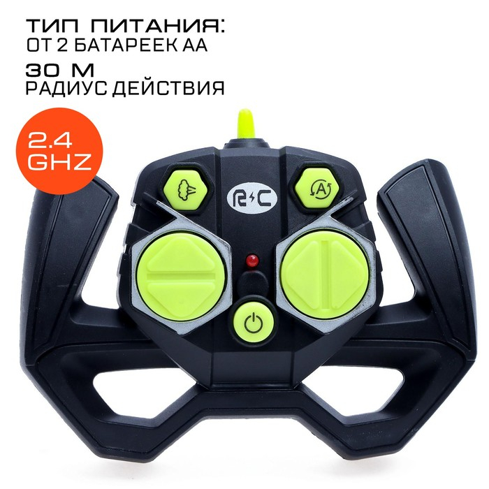 Машина радиоуправляемая &laquo;Хот-род&raquo;, эффект дыма, свет и звук, работает от аккумулятора, цвет оранжевый