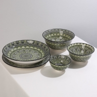 Салатник керамический Доляна &laquo;Мирсоле&raquo;, 680 мл, d=16 см, цвет зелёный