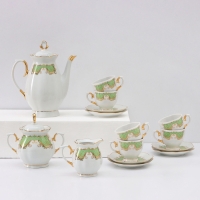 Сервиз кофейный фарфоровый «Симфония», 15 предметов: кофейник 800 мл, сахарница 400 мл, сливочник 180 мл, чашка кофейная 110 мл, блюдце d=12 см Сервиз кофейный фарфоровый «Симфония», 15 предметов: кофейник 800 мл, сахарница 400 мл, сливочник 180 мл, чашка кофейная 110 мл, блюдце d=12 см