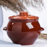 Горшок керамический для запекания "Кунгурский" с ручками 0,65л Горшок керамический для запекания "Кунгурский" с ручками 0,65л