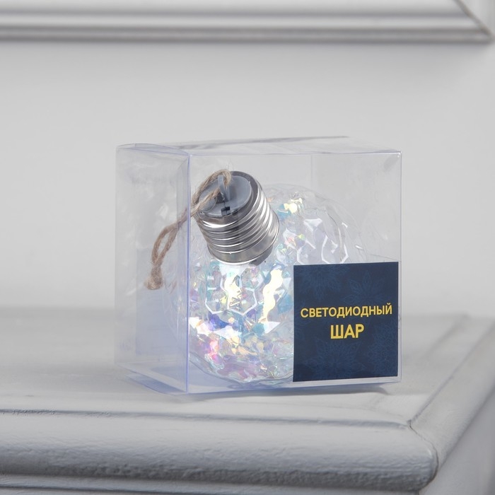 Ёлочный шар «Ретро», батарейки, 5 LED, свечение тёплое белое Ёлочный шар «Ретро», батарейки, 5 LED, свечение тёплое белое