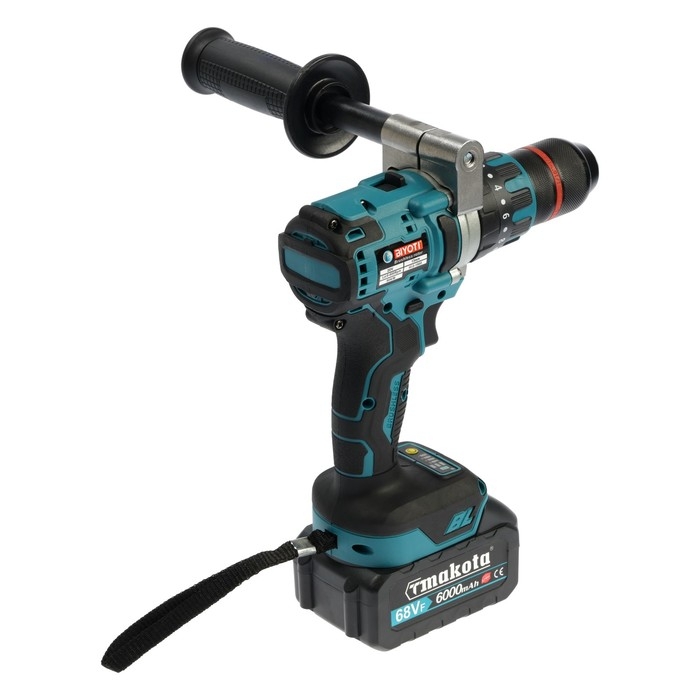 Дрель-шуруповерт BIYOTI BYT-CED05, бесщеточная, ударная, 20 В, 2х4 Ач, 90 Нм, кейс