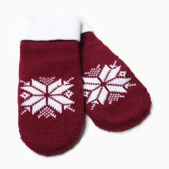 Варежки женские, цвет бордовый, размер 18 Варежки женские, цвет бордовый, размер 18