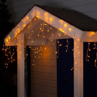 Гирлянда &laquo;Бахрома&raquo; 4 &times; 0.6 м, IP44, прозрачная нить, 180 LED, свечение жёлтое, 8 режимов, 220 В