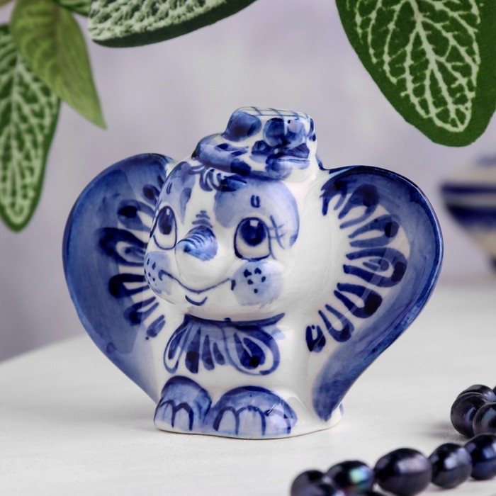 Сувенир &laquo;Слон в шляпе&raquo;, 8 см, гжель