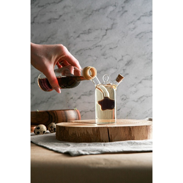 Бутыль стеклянная для соусов и масла 2 в 1 &laquo;Фьюжн. Звезда&raquo;, 8&times;4,5&times;11 см