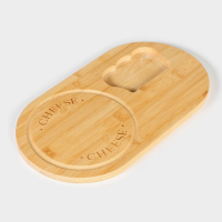 Набор для подачи сыра Доляна Cheese, 3 ножа, доска 32,5&times;18 см, бамбук