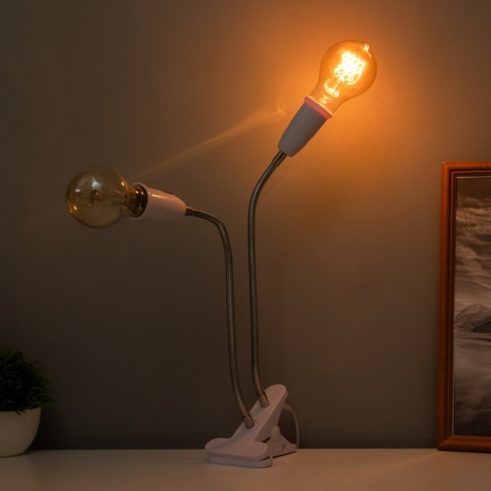 Настольная лампа Настольная лампа "Синди дуо" 2х15Вт Е27 белый 3х3х40см RISALUX