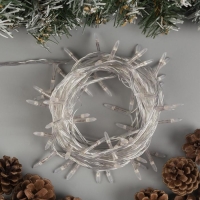 Гирлянда &laquo;Нить&raquo; 10 м с насадками &laquo;Игла&raquo;, IP20, прозрачная нить, 100 LED, свечение жёлтое, 8 режимов, 220 В