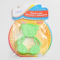 Форма для печенья «Мишка», вырубка, штамп, цвет зелёный Форма для печенья «Мишка», вырубка, штамп, цвет зелёный