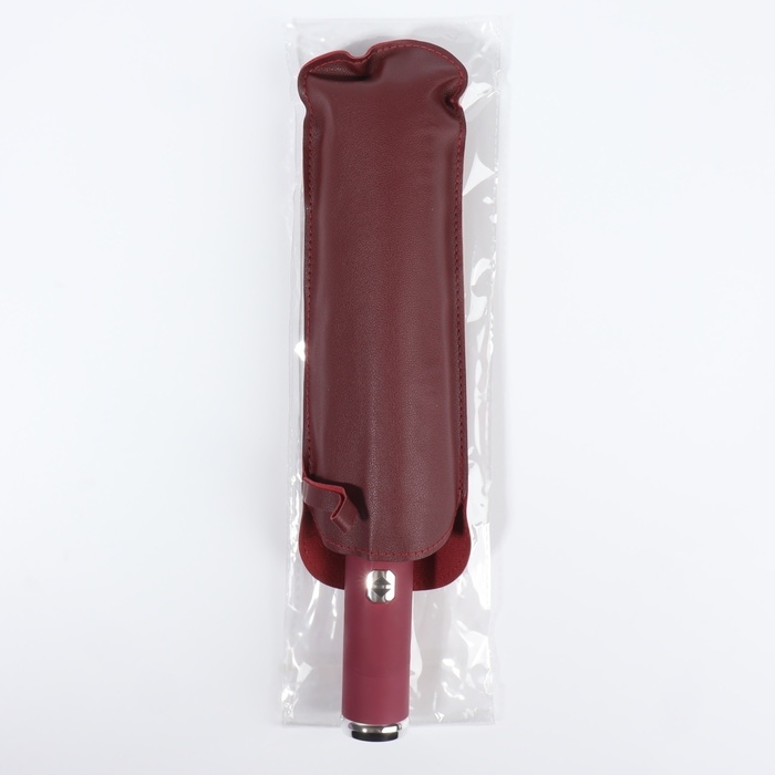 Зонт автоматический &laquo;Однотон&raquo;, с фонарем, 3 сложения, 10 спиц, R = 51/58 см, D = 116 см, цвет бордовый