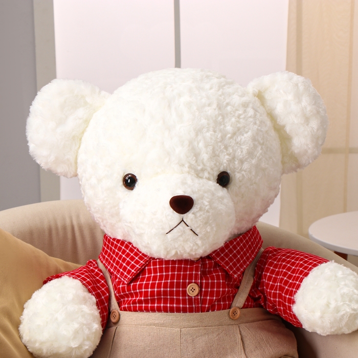Мягкая игрушка &laquo;Медведь&raquo;, в красной рубашке, 100 см, цвет белый