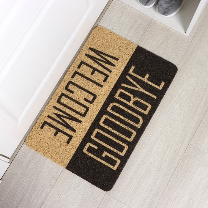 Коврик придверный грязезащитный Доляна &laquo;Здравствуйте. Досвидания&raquo;, 40&times;60 см