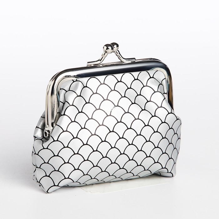 Кошелёк на фермуаре, цвет серебро