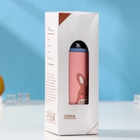 Бутылка для воды стеклянная в чехле &laquo;Весёлые зверята&raquo;, 300 мл, h=17 см, цвета МИКС