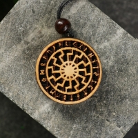 Талисман славянский двухсторонний "Молвинец/Черное солнце" кедр