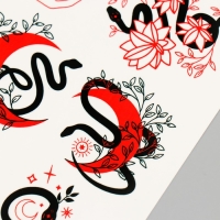 Новогодня татуировка на тело "Месяц, змеи" 10х15 см Новогодня татуировка на тело "Месяц, змеи" 10х15 см