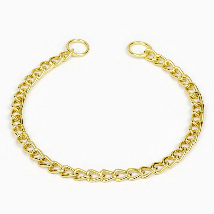 Ошейник - удавка металлический однорядный, 65 см, толщина проволоки 3,5 мм, золотистый Ошейник - удавка металлический однорядный, 65 см, толщина проволоки 3,5 мм, золотистый