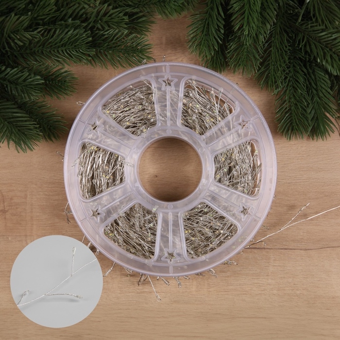 Гирлянда «Мишура» 50 м роса, IP44, серебристая нить, 1500 LED, 8 режимов, свечение мульти, 36 В Гирлянда «Мишура» 50 м роса, IP44, серебристая нить, 1500 LED, 8 режимов, свечение мульти, 36 В