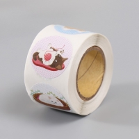 Наклейка бумага "Котята" d=2,5 см 252 шт в рулоне Наклейка бумага "Котята" d=2,5 см 252 шт в рулоне