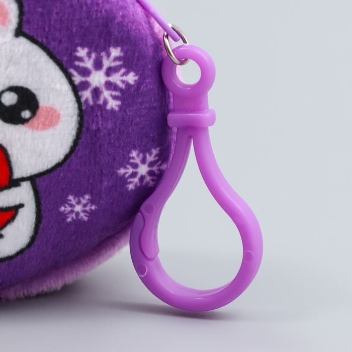 Кошелёк новогодний детский Кошелёк новогодний детский "Котик праздничный", плюшевый, цвет МИКС