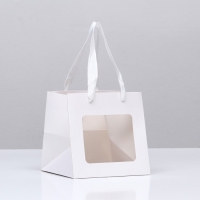 Пакет крафт с квадратным дном и окном 15 Х 15 Х 15 см Белый, 1шт Пакет крафт с квадратным дном и окном 15 Х 15 Х 15 см Белый, 1шт