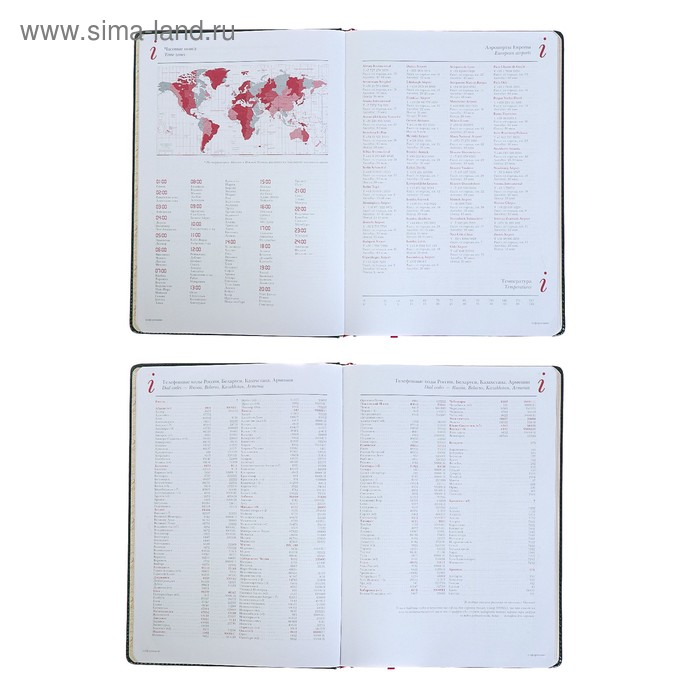 Ежедневник недатированный А4, 136 листов Sidney Nebraska, твёрдая обложка, искусственная кожа, золотой срез, ляссе, зелёный