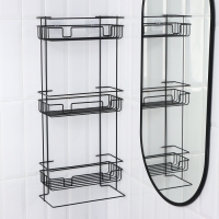 Полка прямоугольная 3-х ярусная, 12,5&times;66&times;29,5 см, цвет черный