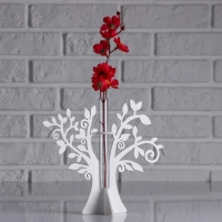 Кашпо деревянное 21×7.6×18.6 см с 1 колбой "Дерево", белый Кашпо деревянное 21×7.6×18.6 см с 1 колбой "Дерево", белый