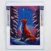 Новогодняя алмазная мозаика с полным заполнением на холсте &laquo;Новый год. Лисичка&raquo;, 30 х 40 см