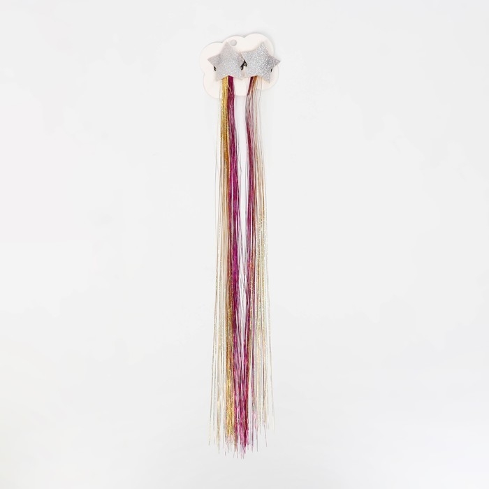 Набор декора для волос &laquo;Звезда&raquo;, на заколке, 2 шт, 40 см, разноцветный