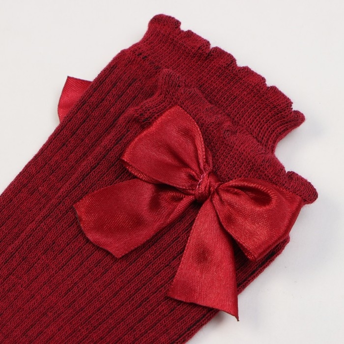 Гольфы Крошка Я «Бантик» 8-10 см, вишневый Гольфы Крошка Я «Бантик» 8-10 см, вишневый